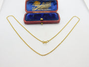 Gold on Sterling Silver Beaded Form Link Necklace 17" Length Vintage