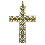 19th Century Large Sterling Silver Gilt Cross Medallion Pendant Antique c1860s