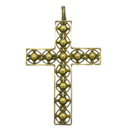 19th Century Large Sterling Silver Gilt Cross Medallion Pendant Antique c1860s