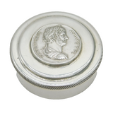 Sterling Silver Hadrian Coin Set Snuff Box Vintage 1991 Birmingham