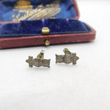 Pair of Sterling Silver Wise Owl Stud Earrings Vintage c1970