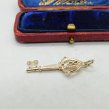 Sterling Silver 18th Birthday Good Luck Key Charm Pendant Vintage c1970