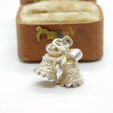 Sterling Silver Wedding Bells Charm Pendant Vintage c1970
