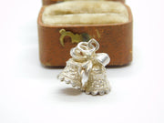 Sterling Silver Wedding Bells Charm Pendant Vintage c1970