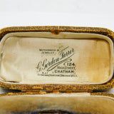 Edwardian Faux Leather Brooch Jewellery Box 'Chatham High Street' Antique