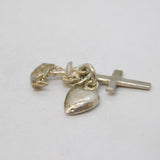 Sterling Silver Faith, Hope & Charity Charm Pendant Vintage c1970