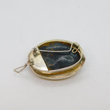 Sterling Silver Green Baltic Amber Combination Brooch & Pendant Vintage c1970s