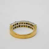 9ct Yellow Gold, Sapphire & Blue-White Topaz Dress Ring Vintage 1996 London