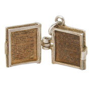 Sterling Silver Holy Bible Opening Charm Pendant Vintage c1970