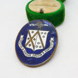 Victorian Gilt Metal & Colourful Enamel Heraldic Brooch Antique c1890
