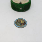 Queen Victoria Sterling Silver Gilt & Blue Enamel Sixpence Coin Antique 1887