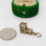 Sterling Silver Opening Church With Wedding Charm Pendant Vintage c1970