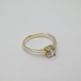 Sterling Silver Spinel Solitaire Engagement Ring Contemporary c1990 Size K