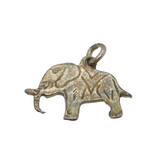 Sterling Silver Patterned Elephant Charm Pendant Vintage c1970