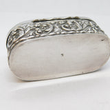 Edwardian Sterling Silver Floral Pattern Jewellery Box Antique 1904 Birmingham