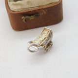 Sterling Silver Baby in the Pram Charm Pendant Vintage c1970