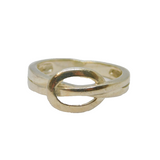 Sterling Silver Open Oval Patterned Band Dress Ring Vintage c1970 Size M