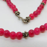 Sterling Silver & Beaded Red Hardstone Dress Necklace Vintage c1980