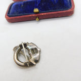 Sterling Silver Connemara Marble Sword Form Kilt Brooch Antique c1900 Victorian