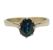 9ct White Gold & 1ct Oval-Cut Kashmir Blue Sapphire Dress Ring Vintage