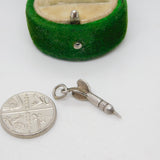 Sterling Silver Darts Charm Pendant Vintage c1970