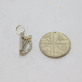 Sterling Silver Lyre Harp Charm Pendant Vintage c1970