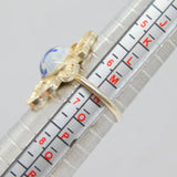 Sterling Silver Filigree Delft Ceramic Windmill Dress Ring Vintage c1970 Size N