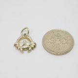 Sterling Silver Crab Cancer Horoscope Symbol Charm Pendant Vintage c1970