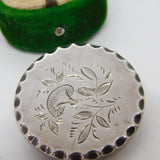 Victorian Sterling Silver Fronted Floral Pattern Aesthetic Brooch Antique c1880