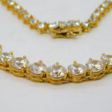 Sterling Silver Gilt Graduating Paste Set Sparkling Necklace Vintage c1990s