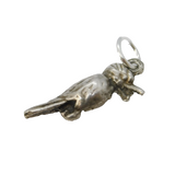 Sterling Silver Woodpecker Charm Pendant Vintage c1970