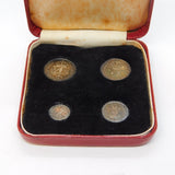 Queen Victoria Boxed .925 Silver Four-Piece 1899 Maundy Money Coin Set Antique