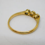 Victorian 18ct Gold, Sapphire & Diamond Three-Stone Ring Antique c1890s