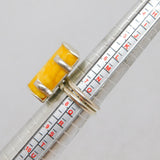 Sterling Silver Butterscotch Baltic Amber Studio Band Ring Modern c1990 Size P