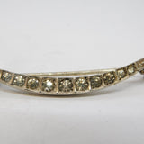 Sterling Silver Graduating Paste Set Crescent Moon Brooch Antique c1920 Deco