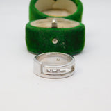 Sterling Silver CZ set Greek Key Style Band Ring Vintage c1970 Size M 1/2