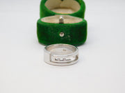 Sterling Silver CZ set Greek Key Style Band Ring Vintage c1970 Size M 1/2