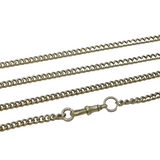 Victorian Silver Plated Curb Link Long Guard Muff Chain Antique c1880s 128cm
