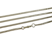 Victorian Silver Plated Curb Link Long Guard Muff Chain Antique c1880s 128cm