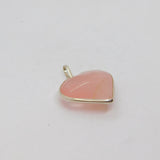 Sterling Silver Polished Rose-Quartz Heart Charm Pendant Modern c1990s
