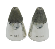 House of Lawrian Sterling Silver Modernist Salt & Pepper Shakers Vintage London