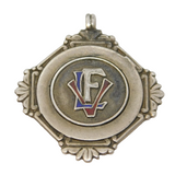 Sterling Silver & Enamel Sporting Fob Medal Antique 1926 Birmingham Art Deco
