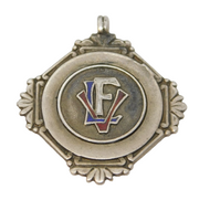 Sterling Silver & Enamel Sporting Fob Medal Antique 1926 Birmingham Art Deco