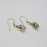Pair of Sterling Silver Cabochon Moonstone Hook Drop Earrings Modern c1990
