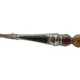 Edwardian Sterling Silver & Agate Set Scottish Dirk Brooch Antique Birmingham