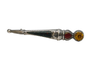 Edwardian Sterling Silver & Agate Set Scottish Dirk Brooch Antique Birmingham