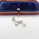 Sterling Silver Stork with the Baby Charm Pendant Vintage c1970