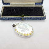 Sterling Silver & Irridescent Cut Scottish Thistle Pendant Vintage c1980