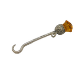 Art Deco Sterling Silver Citrine Thistle Button Hook Antique Birmingham
