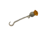 Art Deco Sterling Silver Citrine Thistle Button Hook Antique Birmingham